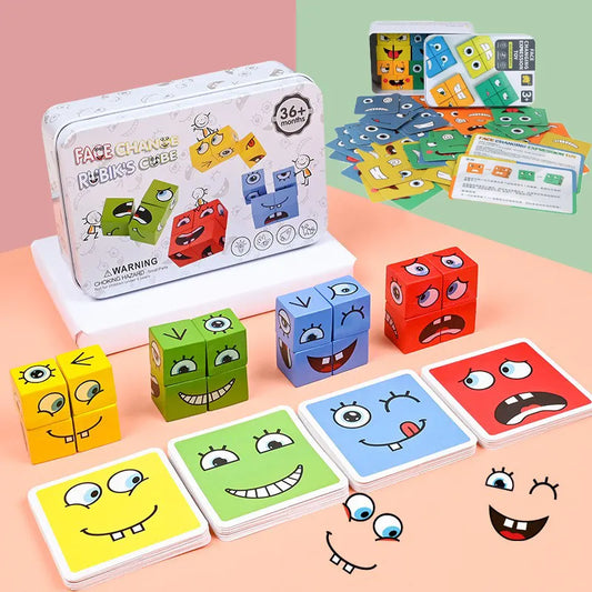 Toy Montessori ™ -  Cube Face Emotion Kit